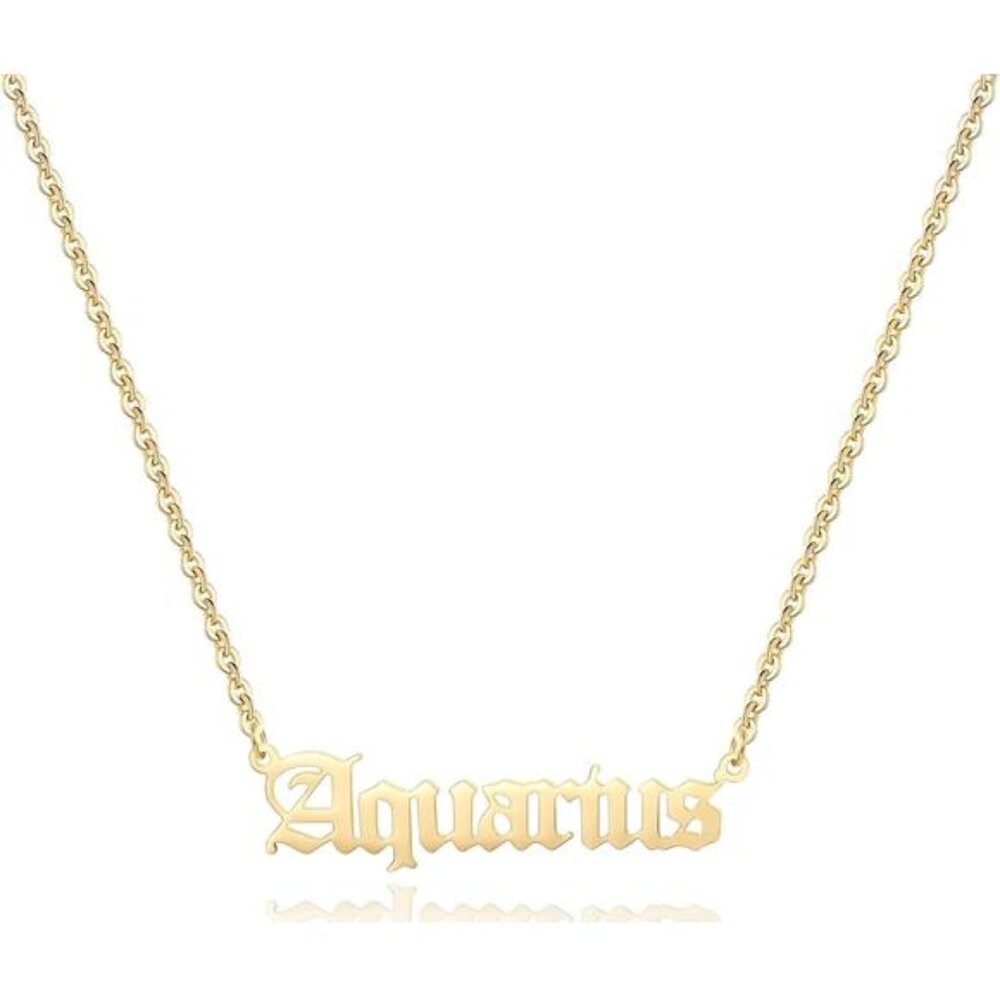 18K Gold Plated Astrology Necklace for Women Jewelry,12 Zodiac Pendant Horoscope